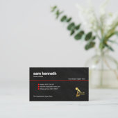 Minimalistische zwarte graniet-rode lijn visitekaartje (Staand voorkant)