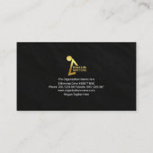 Minimalistische zwarte graniet-rode lijn visitekaartje (Achterkant)