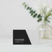 Minimalistische Zwarte Grijze Geometrische Vorm Visitekaartje (Staand voorkant)