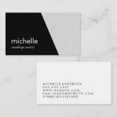 Minimalistische Zwarte Grijze Geometrische Vorm Visitekaartje (Voorkant / Achterkant)
