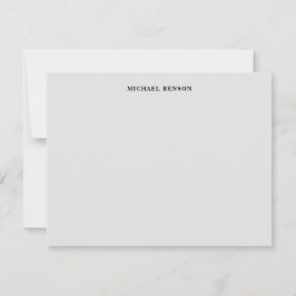 Minimalistische Zwarte Grijze Raster Monogram Prof Notitiekaartje