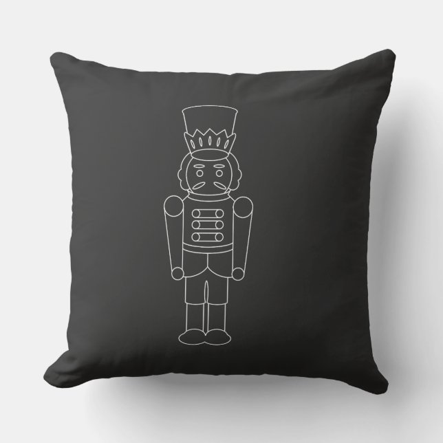 Minimalistische zwarte haas: uniek, gestroomlijnd  kussen (Voorkant)