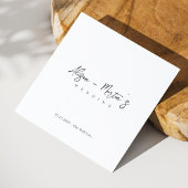 Minimalistische zwarte handgeschreven gepersonalis servet