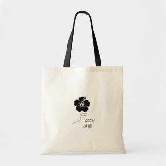 Minimalistische Zwarte Hibiscus Bloem Esthetische Tote Bag