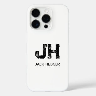 MINIMALISTISCHE ZWARTE INITIALEN VAN TWEE LETTERS  iPhone 16 PRO HOESJE