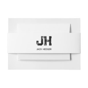MINIMALISTISCHE ZWARTE INITIALEN VAN TWEE LETTERS  UITNODIGINGEN WIKKEL