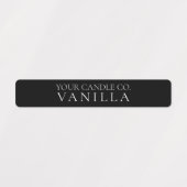Minimalistische zwarte kaarslabel labels (Design 1)