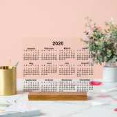 Minimalistische zwarte kalender 2026 acryl bord (Huwelijk)