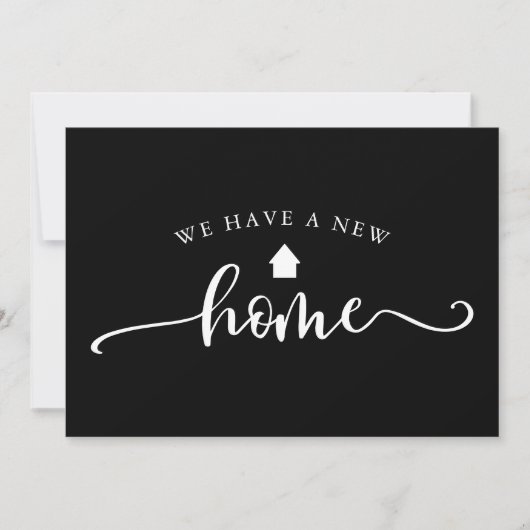 Minimalistische zwarte kalligrafie aankondiging (Voorkant)