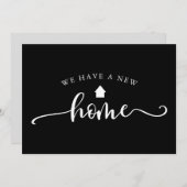 Minimalistische zwarte kalligrafie aankondiging (Voorkant / Achterkant)