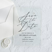 Minimalistische zwarte kalligrafie bruiloft Save t Acryl Uitnodigingen