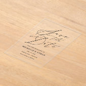 Minimalistische zwarte kalligrafie bruiloft Save t Acryl Uitnodigingen (Laagn)