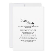 Minimalistische zwarte kalligrafie Hen Party Uitno