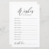 Minimalistische zwarte kalligrafie: wensen voor Ba (Voorkant / Achterkant)