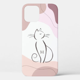 Minimalistische Zwarte Kat Boho Organische Vormen Case-Mate iPhone Case
