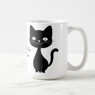 Minimalistische Zwarte Kat Cartoon Grappige Kat Il Koffiemok