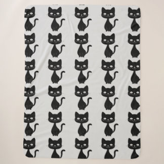 Minimalistische Zwarte Kat Cartoon Grappige Kat Il Sherpa Deken