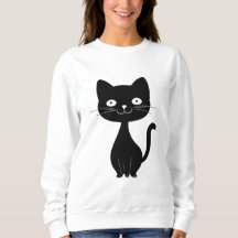 Minimalistische Zwarte Kat Cartoon Grappige Kat Il