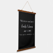 Minimalistische Zwarte Kat Silhouet Hangend Wandkleed (Gebogen)