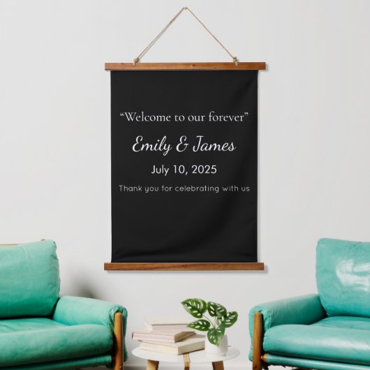 Minimalistische Zwarte Kat Silhouet Hangend Wandkleed (Woonkamer)