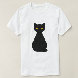 Minimalistische Zwarte Kat T-shirt