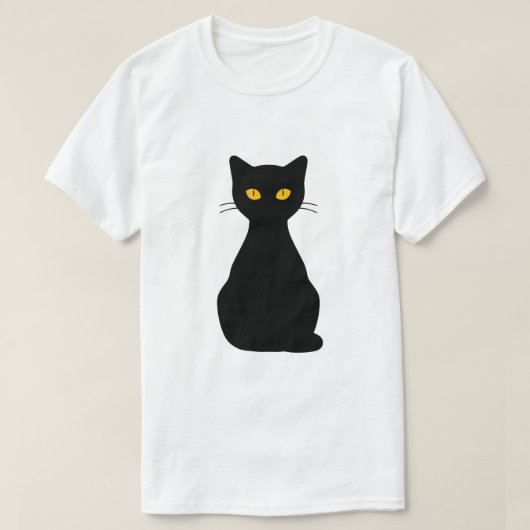 Minimalistische Zwarte Kat T-shirt (Design voorkant)