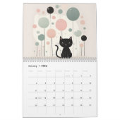 Minimalistische zwarte katten 2026 Kalender 12 maa (Jan 2026)