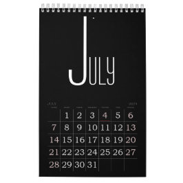Minimalistische zwarte kleurenkalender kalender