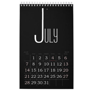 Minimalistische zwarte kleurenkalender kalender