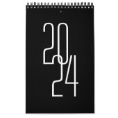 Minimalistische zwarte kleurenkalender kalender (Hoes)