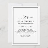 Minimalistische zwarte "Laten we het vieren" uitno Kaart (Voorkant)