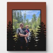 Minimalistische zwarte lijn tekening bruine sienna fotoplaat (Voorkant)