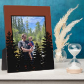 Minimalistische zwarte lijn tekening bruine sienna fotoplaat (Zijkant)