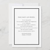 Minimalistische zwarte Lijst foto bruiloft Dank u Bedankkaart (Achterkant)