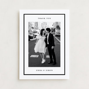 Minimalistische Zwarte Lijst Foto Huwelijk Bedankt