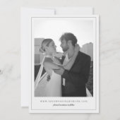 Minimalistische zwarte lintboog foto bruiloft save the date (Achterkant)