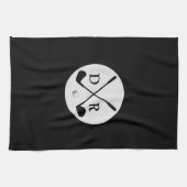 Minimalistische zwarte Logo en Monogram Golfspeler Theedoek (Horizontaal)