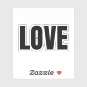 Minimalistische zwarte "LOVE" typografie sticker (Vel)