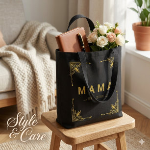 Minimalistische zwarte mama-tas voor dagelijks geb tote bag