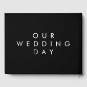 Minimalistische zwarte moderne foto bruiloft gastenboek (Achterkant)