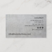 Minimalistische zwarte moderne grijze cement profe visitekaartje (Achterkant)