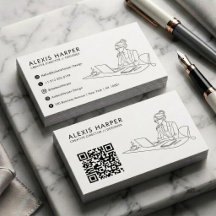 Minimalistische Zwarte Moderne Lijnkunst Vrouw QR-