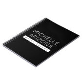 Minimalistische Zwarte Moderne Professional Notitieboek (Linkerzijde)