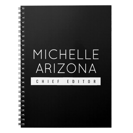 Minimalistische Zwarte Moderne Professional Notitieboek (Voorkant)