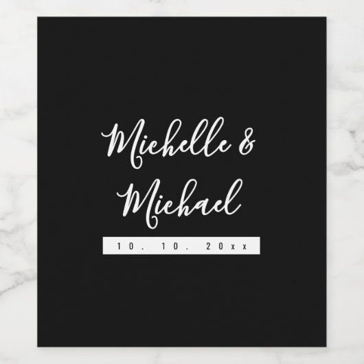 Minimalistische Zwarte Moderne Professional Wijn Etiket (Enkel label)