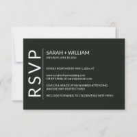 Minimalistische zwarte moderne RSVP-kaart
