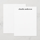 Minimalistische zwarte moderne Typografie op maat Notitiekaartje (Voorkant / Achterkant)