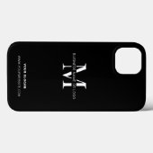 Minimalistische zwarte Moderne zakelijke Logo mono Case-Mate iPhone Case (Achterkant (horizontaal))