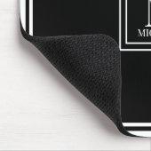 Minimalistische Zwarte Monogram Dubbele Rand Muismat (Hoek)