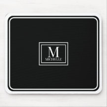 Minimalistische Zwarte Monogram Dubbele Rand
